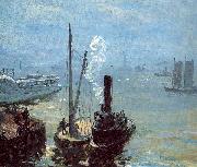 Glackens, William James Tugboat and Lighter oil